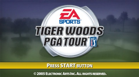 Tiger Woods PGA Tour title screen for PSP